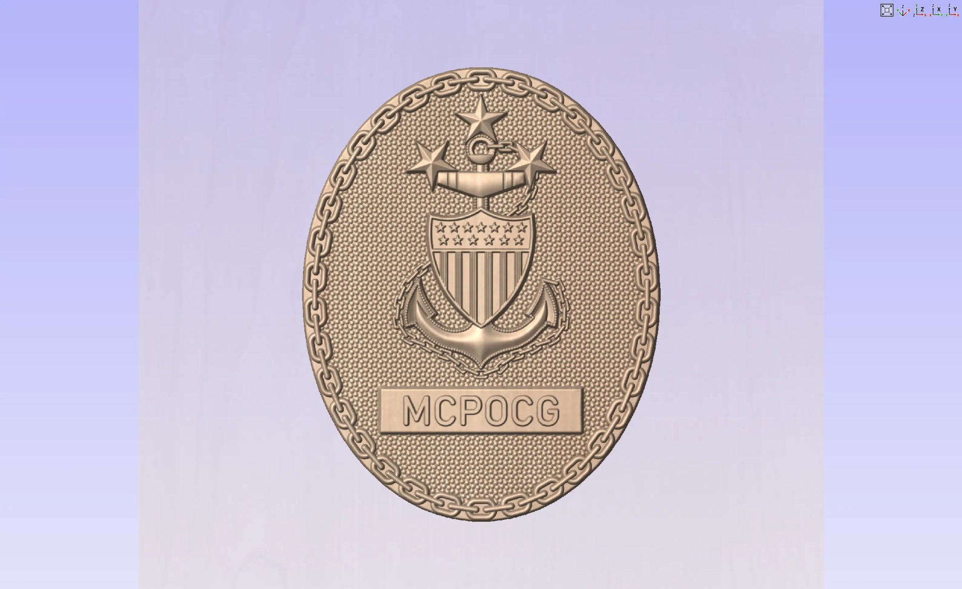 CNC File I US Coast Guard Master Chief Petty Officer of the Coast Guard Rank E9 3d Model I  RathTech Design My Store