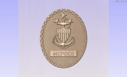 CNC File I US Coast Guard Master Chief Petty Officer of the Coast Guard Rank E9 3d Model I  RathTech Design My Store