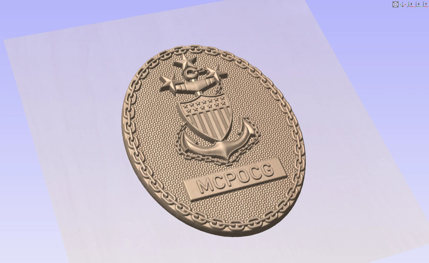 CNC File I US Coast Guard Master Chief Petty Officer of the Coast Guard Rank E9 3d Model I  RathTech Design My Store