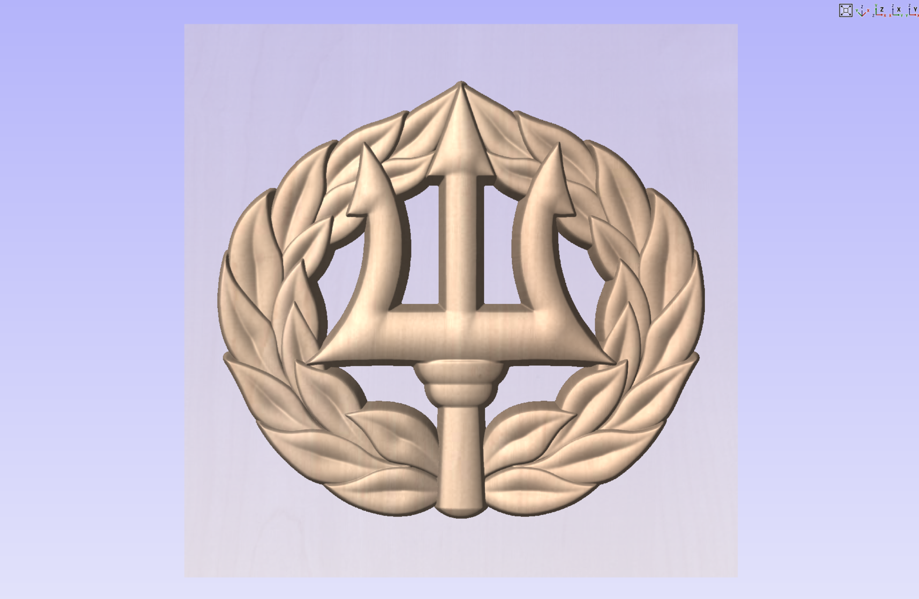 CNC File I US Navy Command Ashore Insignia 3D Model - My Store