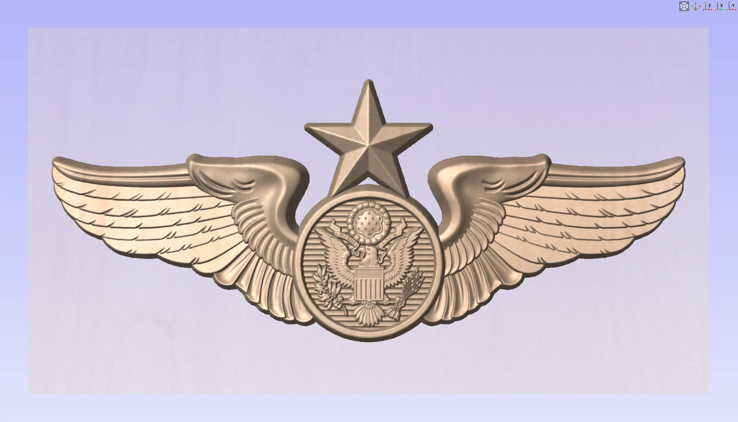 CNC File I US Air Force Senior Enlisted Aircrew Wings Insignia 3D Model I  RathTech Design My Store