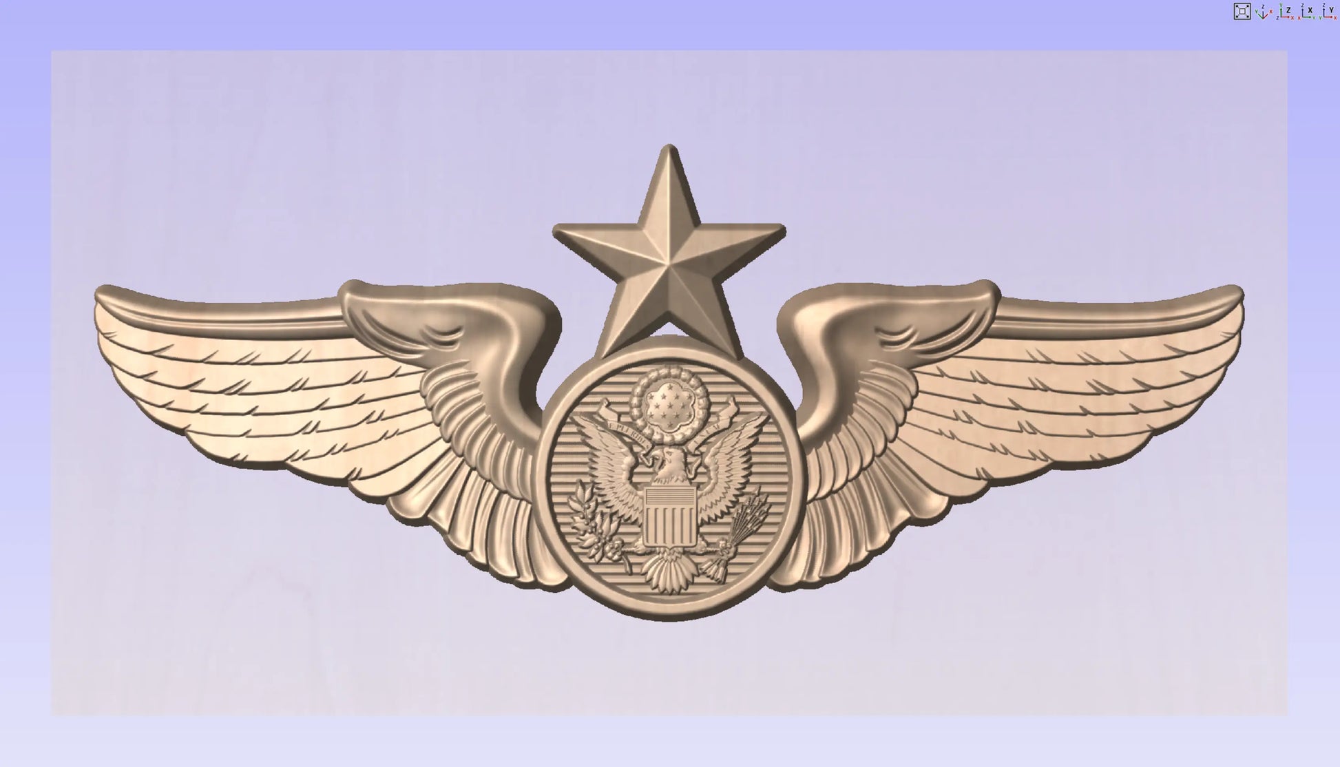 CNC File I US Air Force Senior Enlisted Aircrew Wings Insignia 3D Model I  RathTech Design My Store