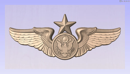 CNC File I US Air Force Senior Enlisted Aircrew Wings Insignia 3D Model I  RathTech Design My Store