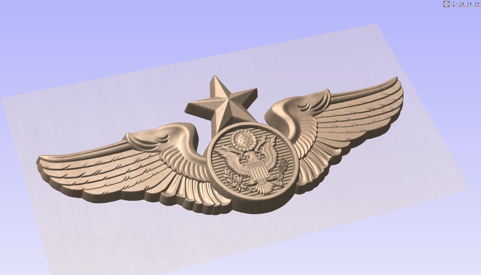 CNC File I US Air Force Senior Enlisted Aircrew Wings Insignia 3D Model I  RathTech Design My Store