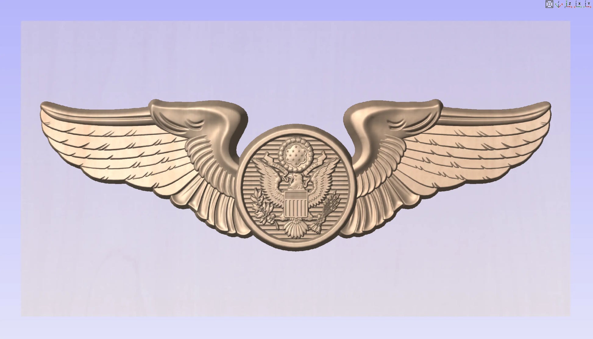 CNC File I US Air Force Basic Enlisted Aircrew Wings Insignia 3D Model I  RathTech Design My Store