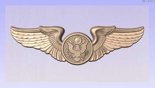 CNC File I US Air Force Basic Enlisted Aircrew Wings Insignia 3D Model I  RathTech Design My Store