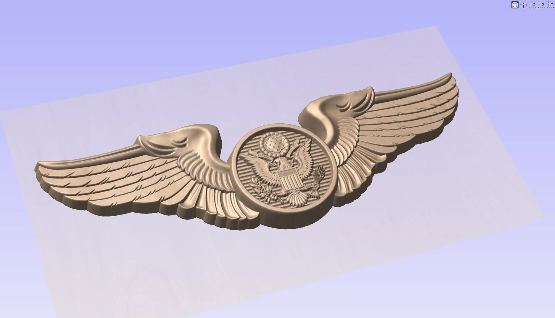 CNC File I US Air Force Basic Enlisted Aircrew Wings Insignia 3D Model I  RathTech Design My Store