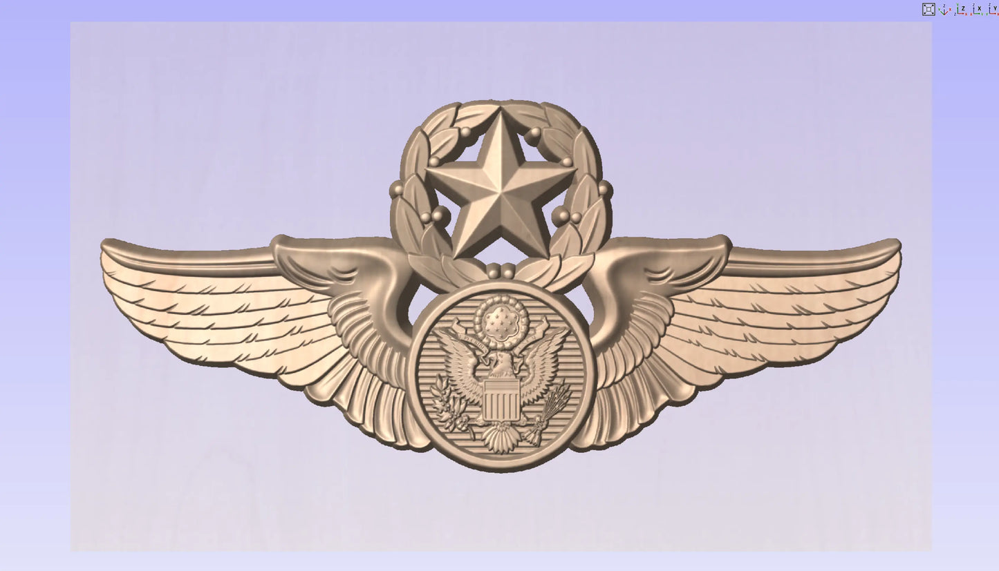 CNC File I US Air Force Chief Enlisted Aircrew Wings Insignia 3D Model I  RathTech Design My Store