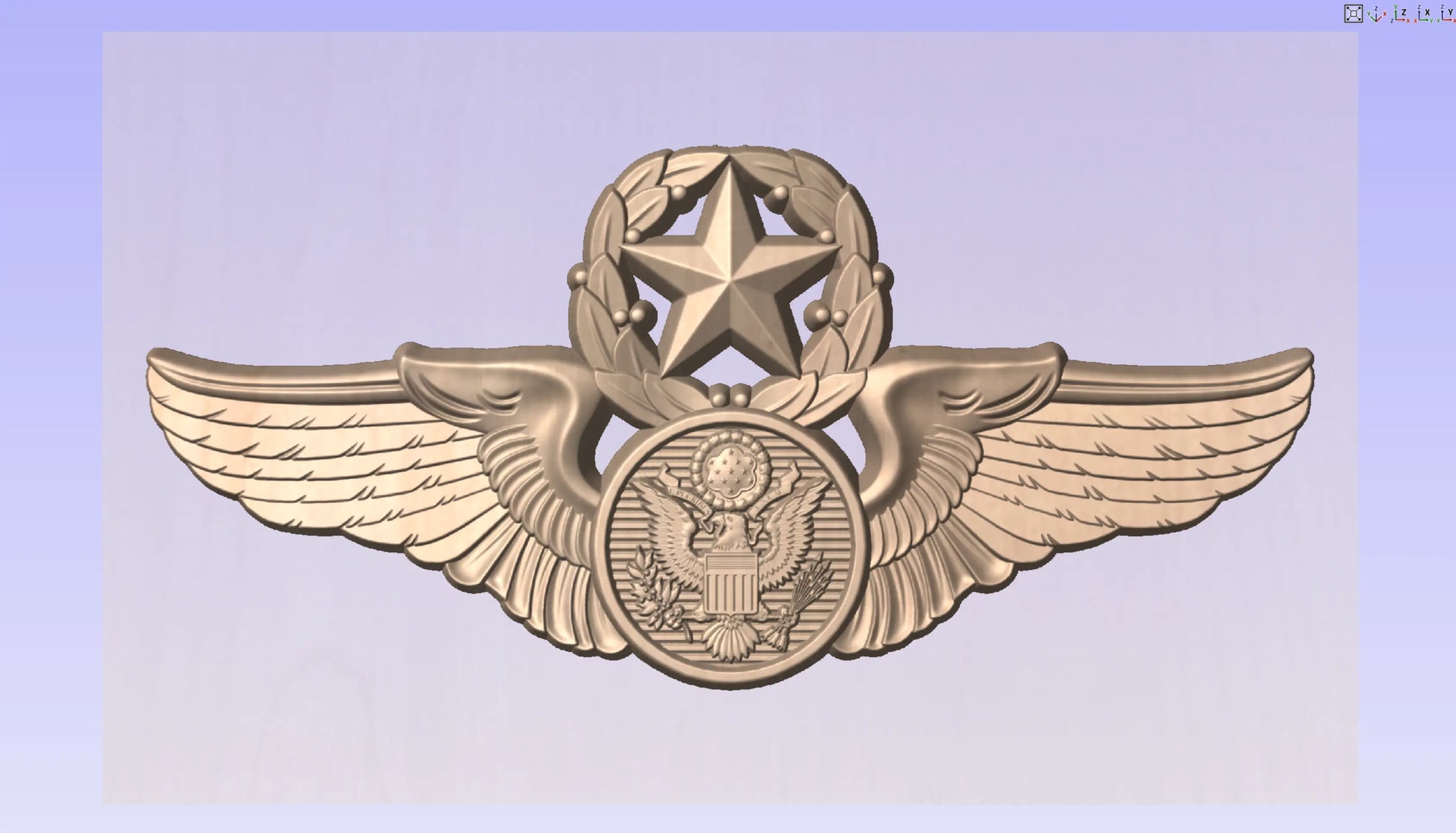 CNC File I US Air Force Chief Enlisted Aircrew Wings Insignia 3D Model I  RathTech Design My Store