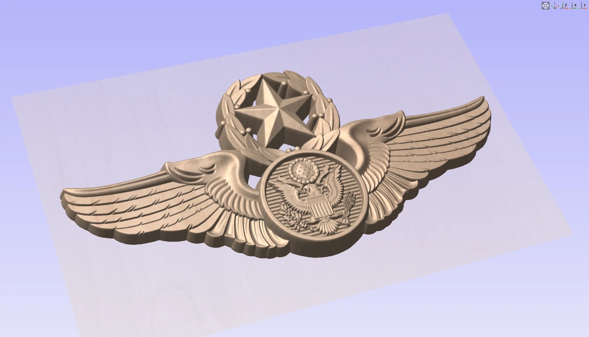 CNC File I US Air Force Chief Enlisted Aircrew Wings Insignia 3D Model I  RathTech Design My Store