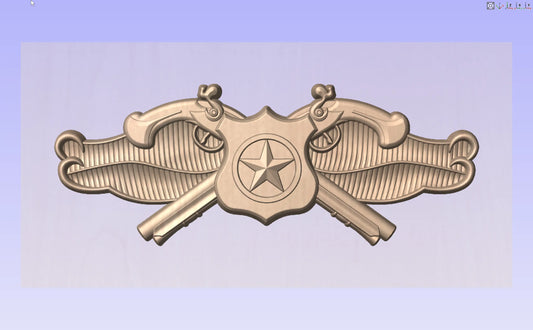 CNC File I  US Navy Security Forces Basic Badge 3D Model I  RathTech Design My Store
