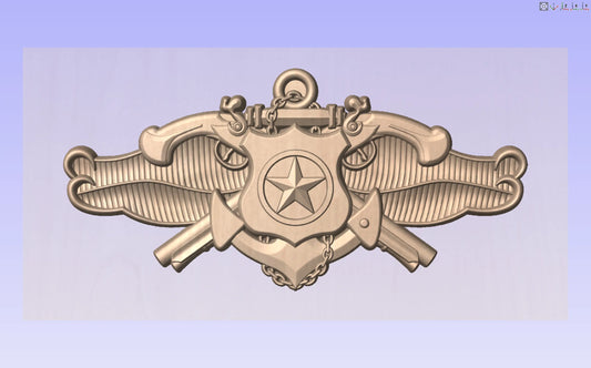 CNC File I  US Navy Security Forces Senior Badge 3D Model I  RathTech Design My Store
