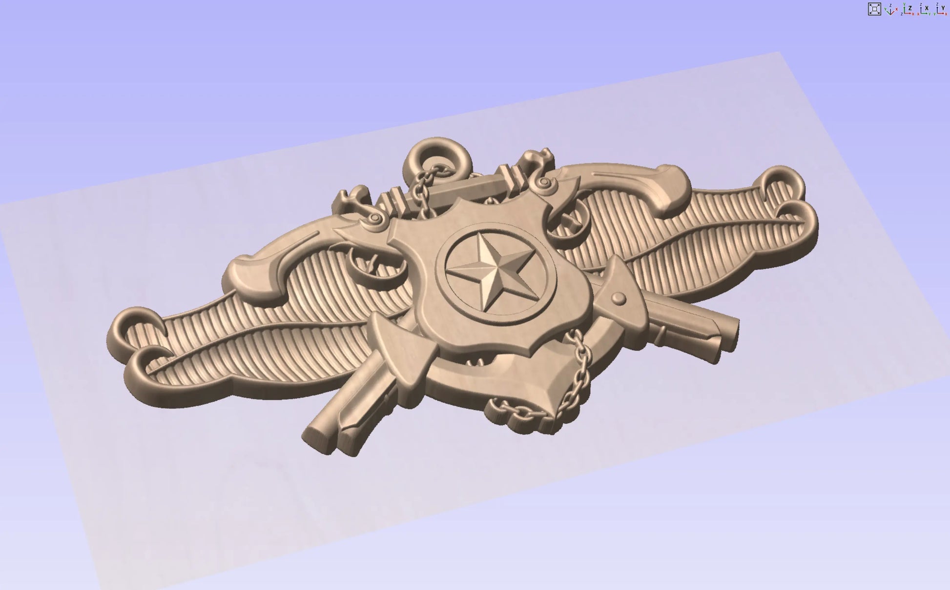 CNC File I  US Navy Security Forces Senior Badge 3D Model I  RathTech Design My Store