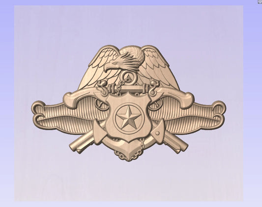 CNC File I  US Navy Security Forces Master Badge 3D Model I  RathTech Design My Store