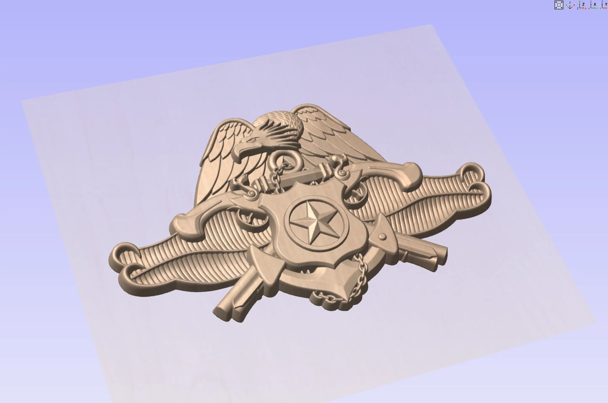 CNC File I  US Navy Security Forces Master Badge 3D Model I  RathTech Design My Store