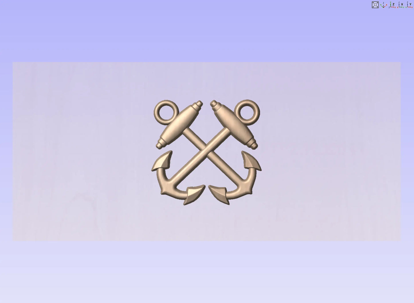 CNC File I  US Navy Boatswain Rating 3D Model I  RathTech Design My Store
