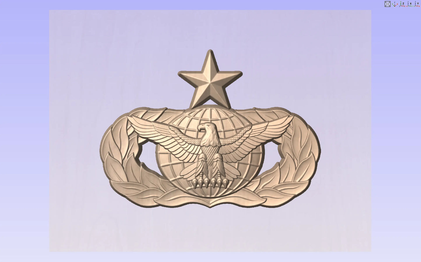 CNC File I  US Air Force Senior Force Protection Badge 3D Model My Store