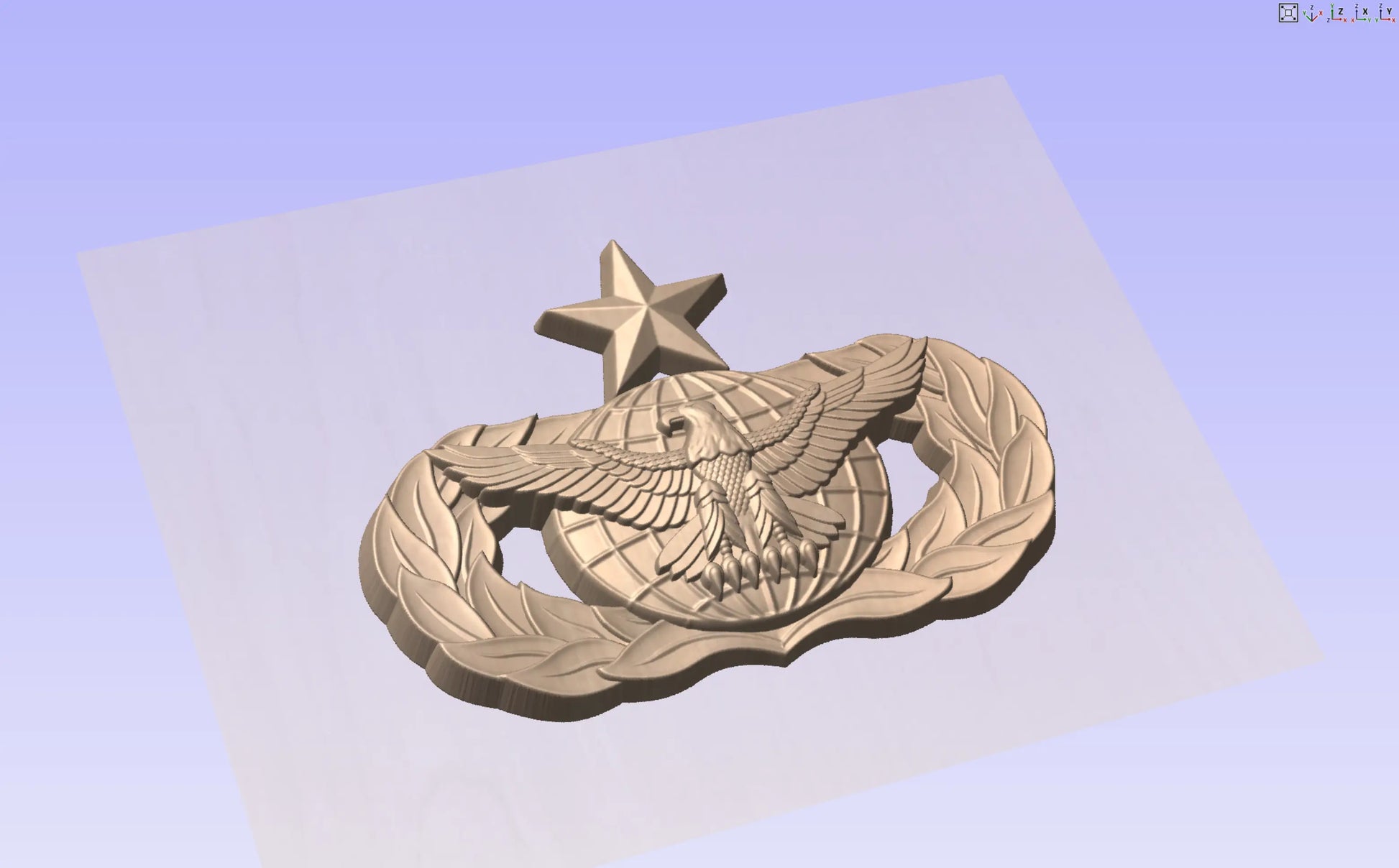 CNC File I  US Air Force Senior Force Protection Badge 3D Model My Store