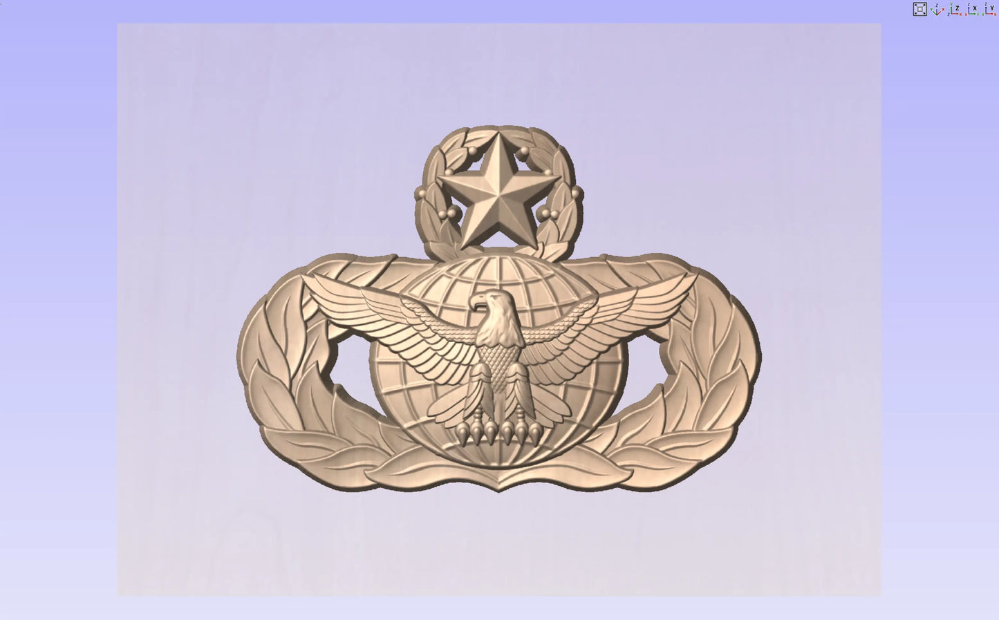CNC File I  US Air Force Master Force Protection Badge 3D Model My Store
