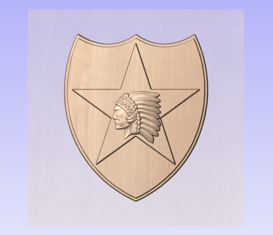 CNC File I  US Army 2ND INF DIV Unit Patch 3D Model My Store
