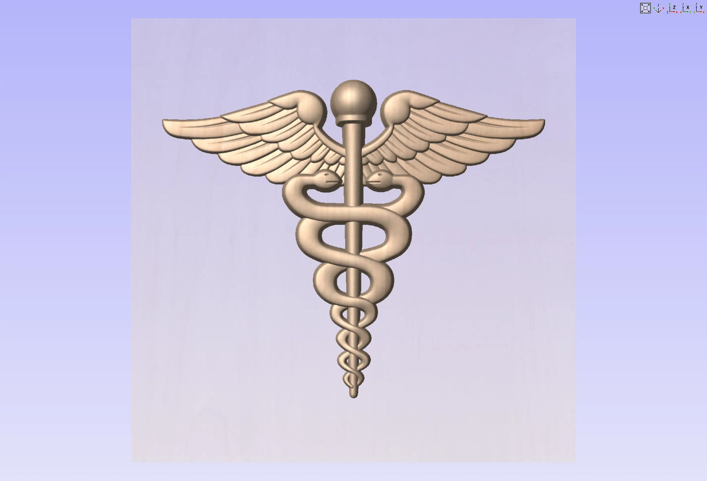 CNC File I  US Army Medical Corps Insignia 3D Model I RathTech Design My Store