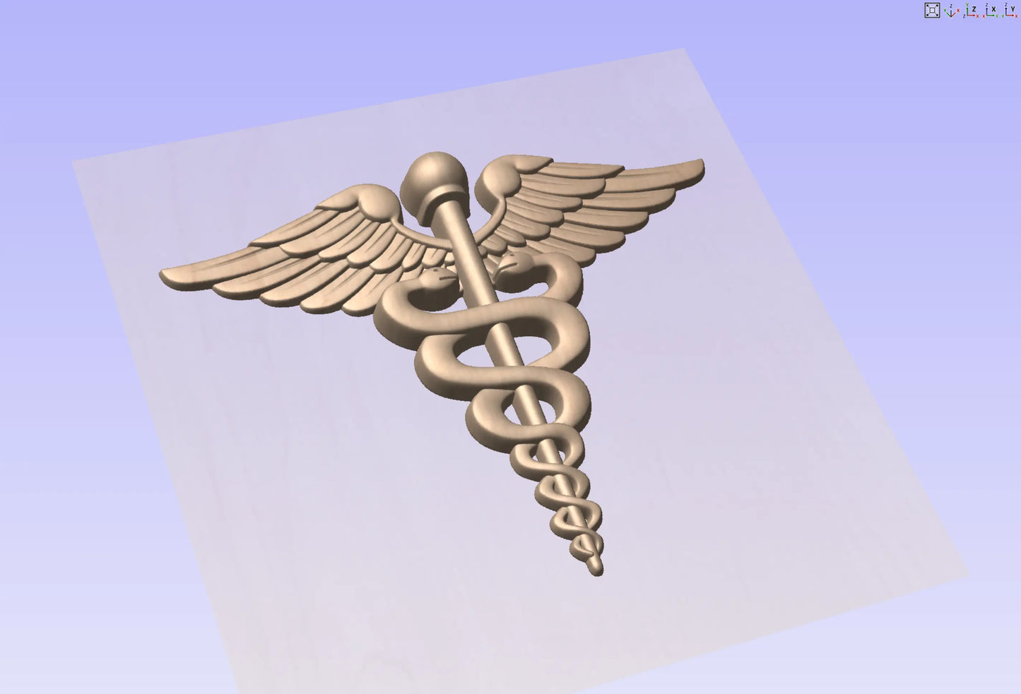CNC File I  US Army Medical Corps Insignia 3D Model I RathTech Design My Store