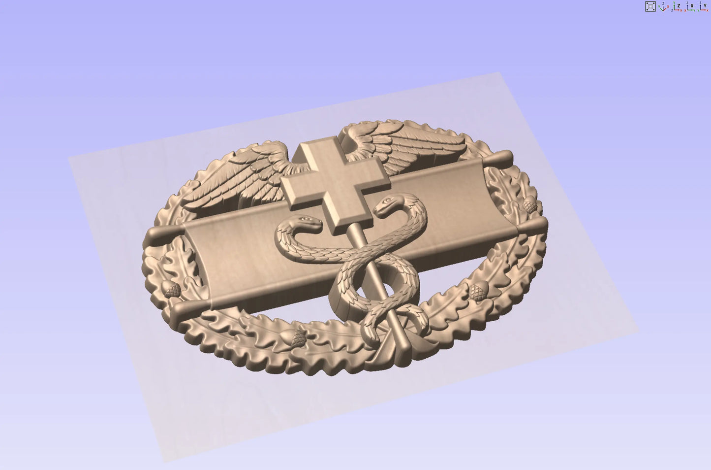 CNC File I  US Army Combat Medic Badge 3D Model I RathTech Design My Store