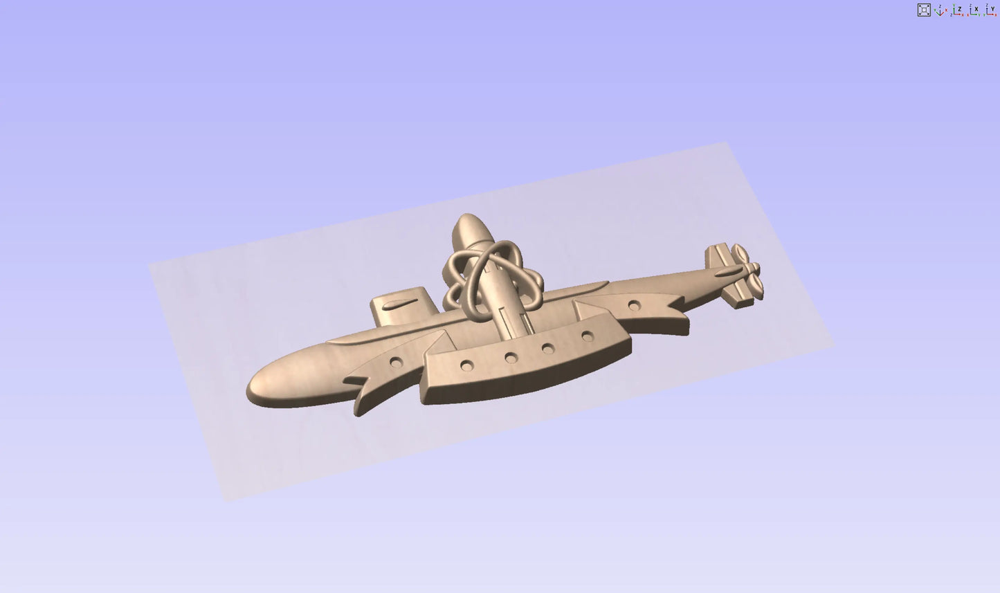 CNC File I  US Navy SSBN Deterrent Patrol Badge 3D Model My Store
