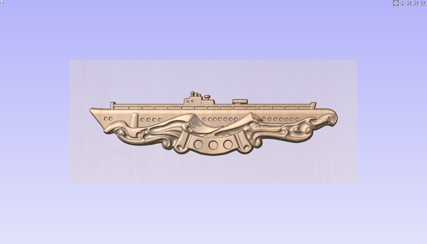 CNC File I  US Navy Submarine Combat Patrol Badge 3D Model My Store
