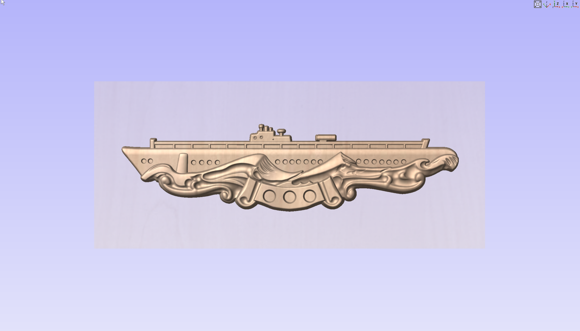 CNC File I  US Navy Submarine Combat Patrol Badge 3D Model My Store