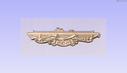 CNC File I  US Navy Submarine Combat Patrol Badge 3D Model My Store