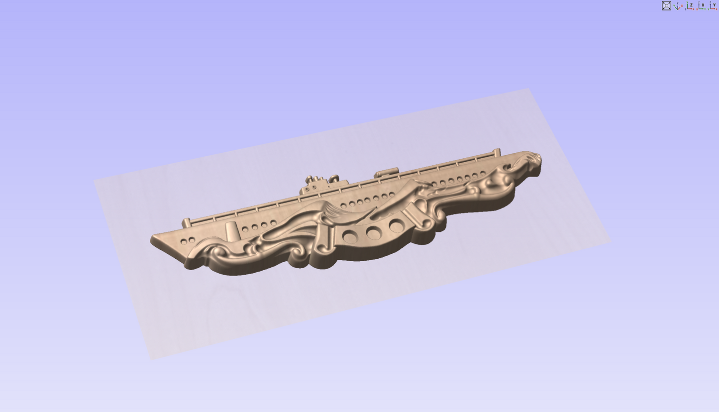 CNC File I  US Navy Submarine Combat Patrol Badge 3D Model My Store