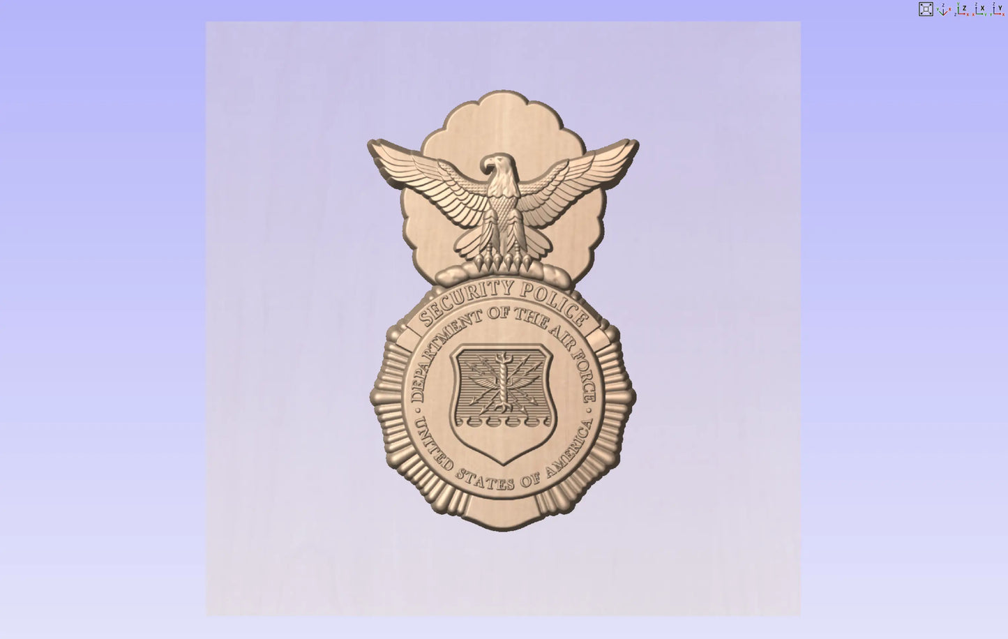 CNC File I US Air Force Basic Security Force Insignia Badge 3D Model I RathTech Design My Store