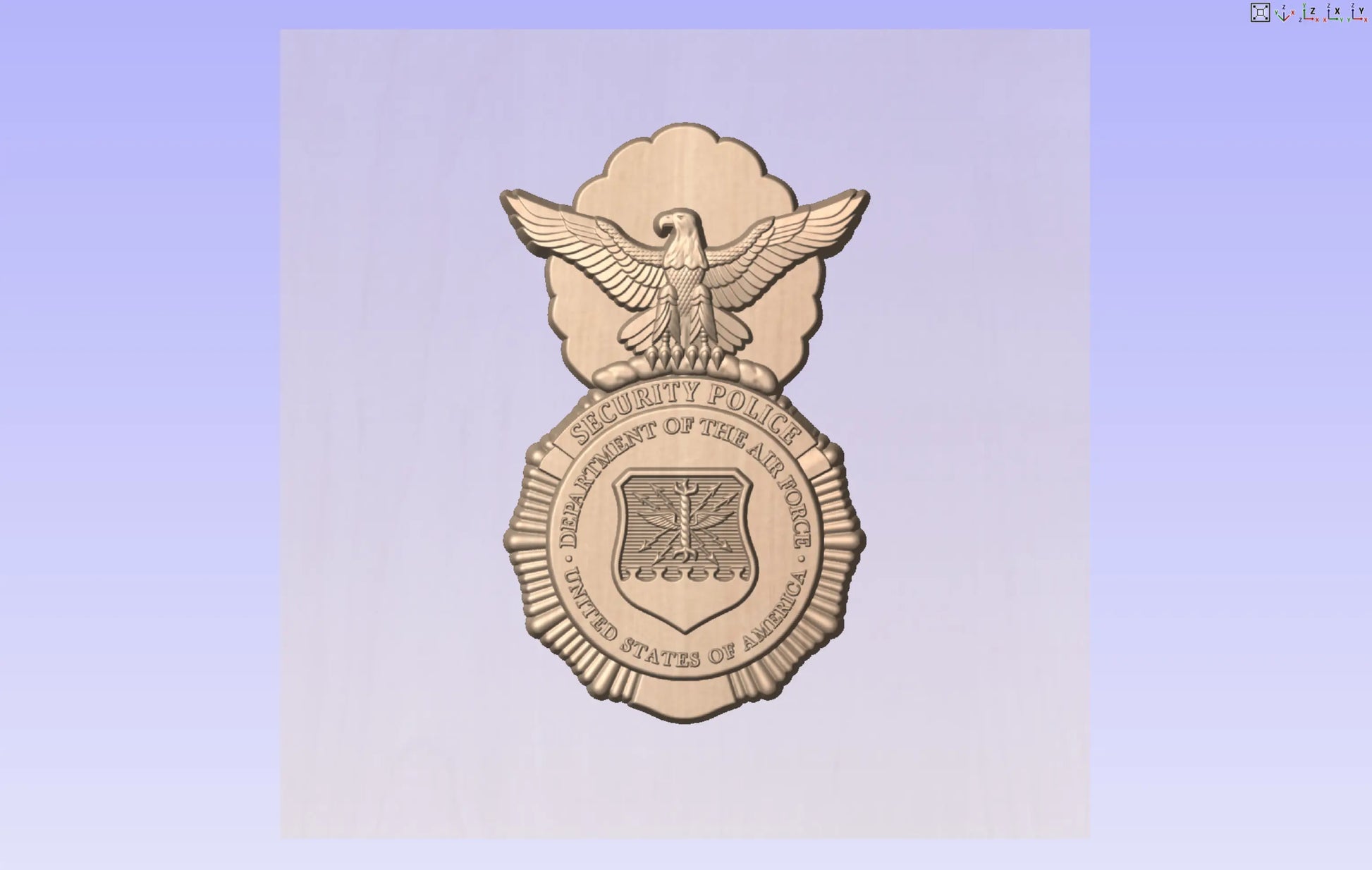 CNC File I US Air Force Basic Security Force Insignia Badge 3D Model I RathTech Design My Store