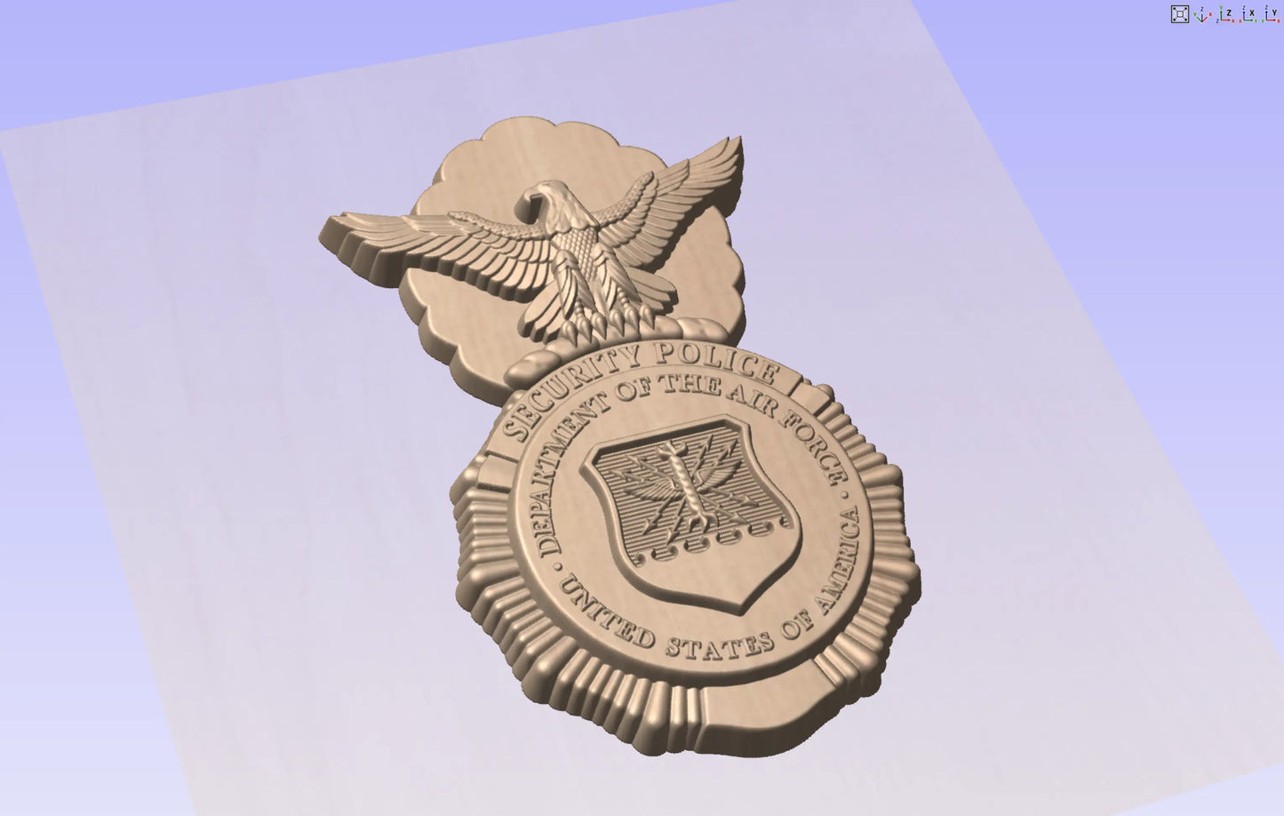 CNC File I US Air Force Basic Security Force Insignia Badge 3D Model I RathTech Design My Store