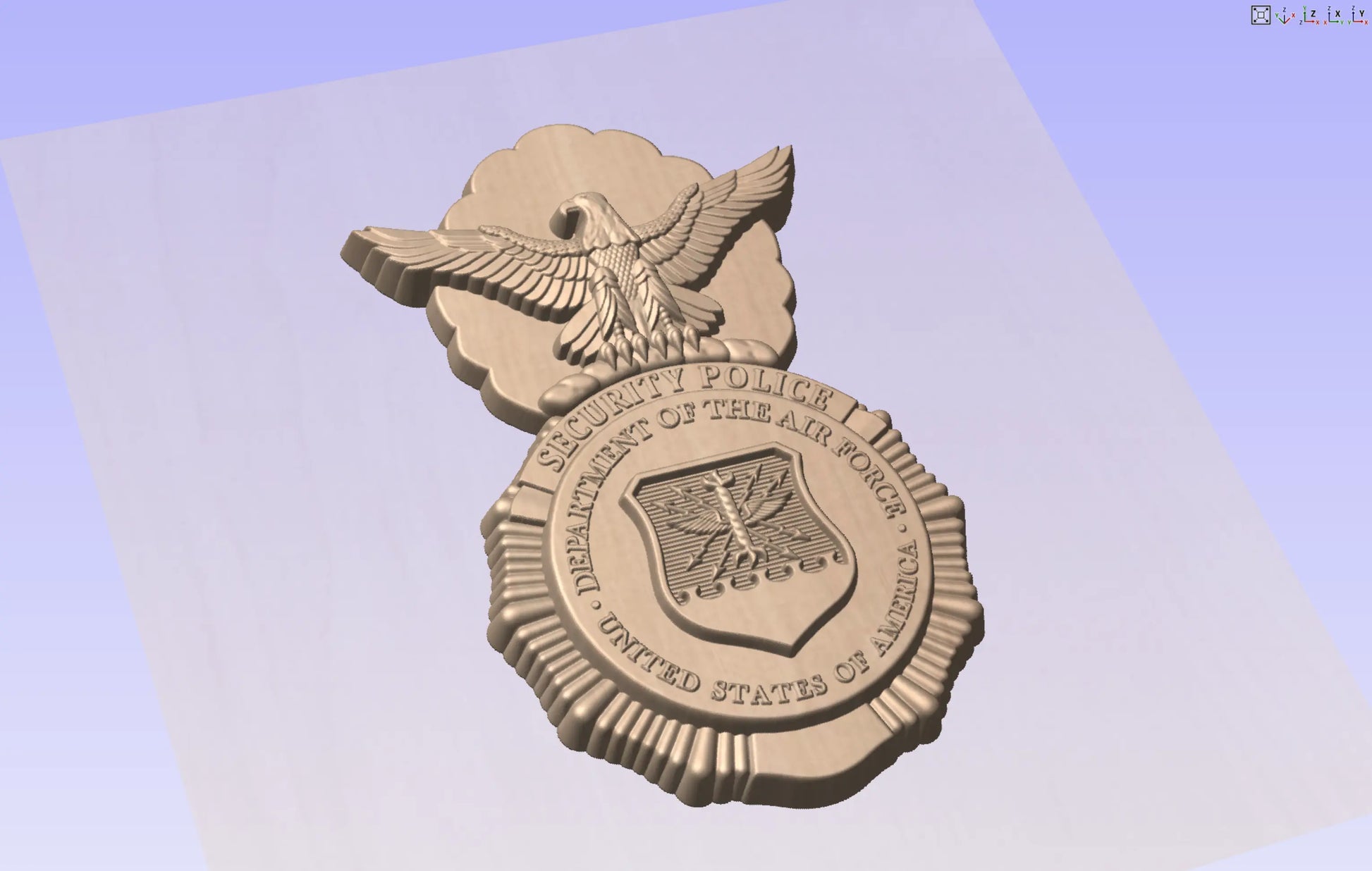 CNC File I US Air Force Basic Security Force Insignia Badge 3D Model I RathTech Design My Store