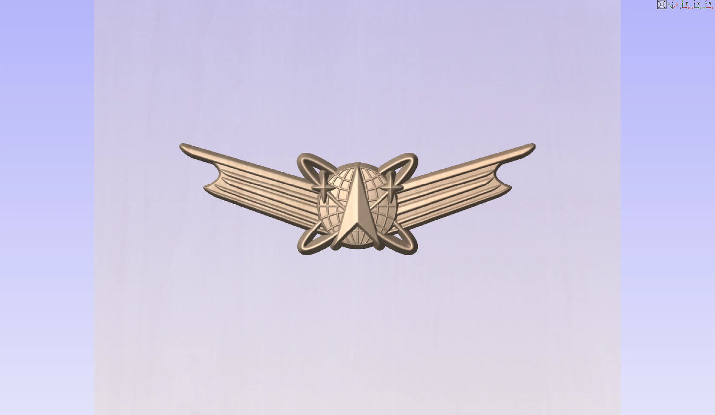 CNC File I US Air Force Basic Space Operations Badge Insignia 3D Model I  RathTech Design My Store