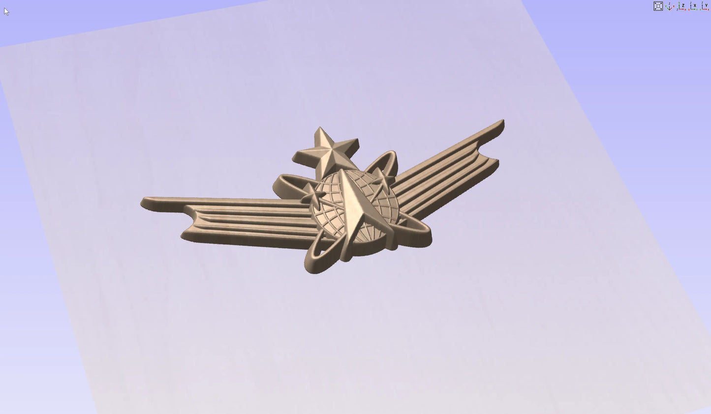 CNC File I US Air Force Senior Space Operations Badge Insignia 3D Model I  RathTech Design My Store