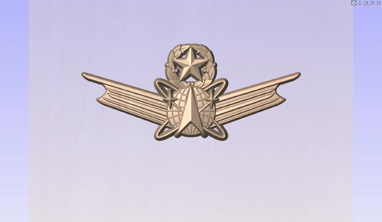 CNC File I US Air Force Master Space Operations Badge Insignia 3D Model I  RathTech Design My Store