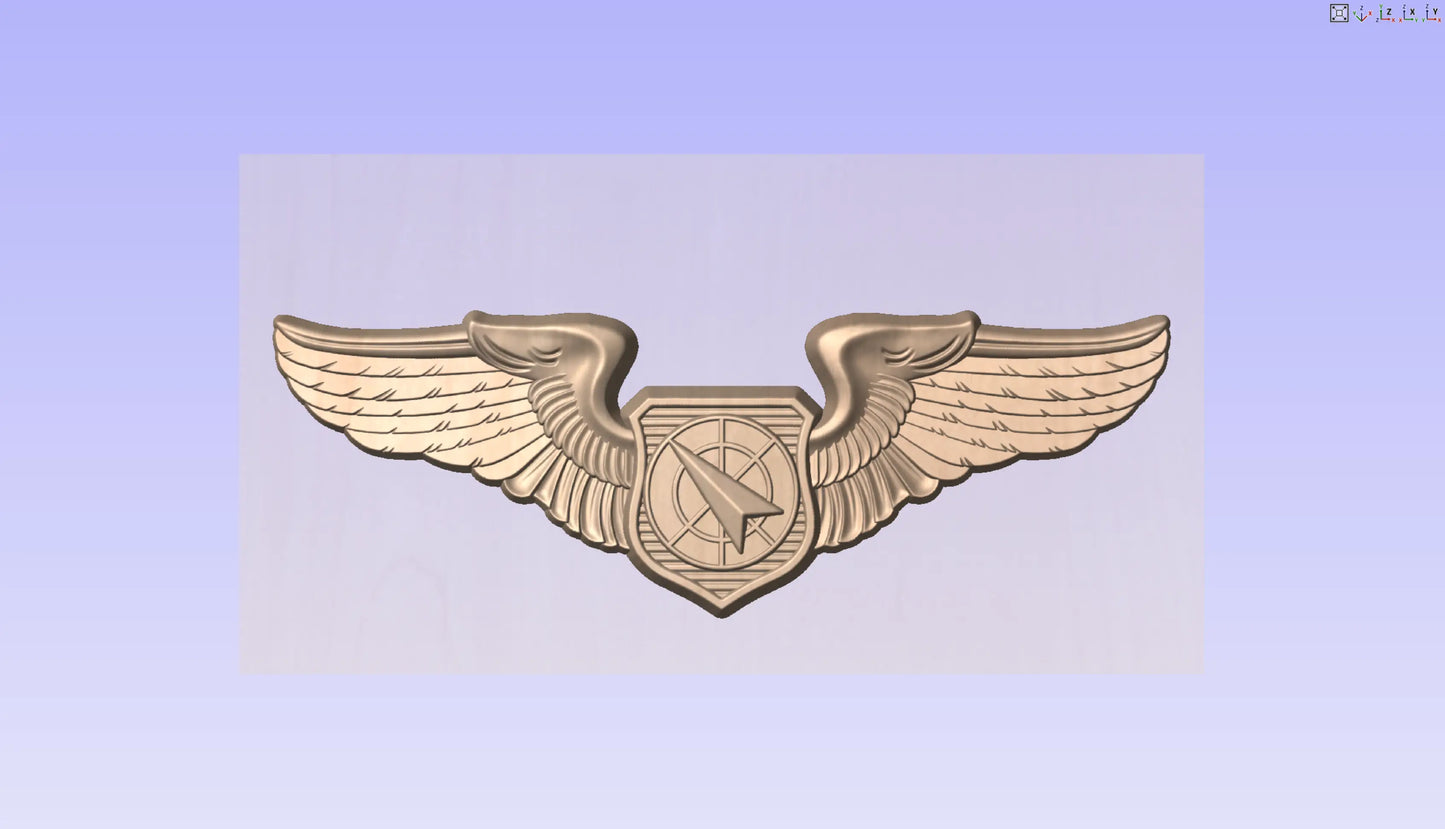 CNC File I US Air Force Basic Air Battle Manager Wings Insignia 3D Model I  RathTech Design My Store