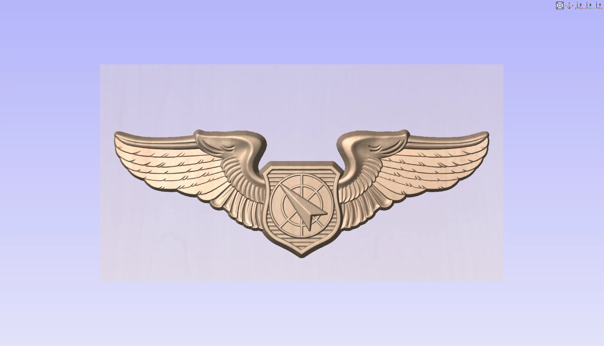CNC File I US Air Force Basic Air Battle Manager Wings Insignia 3D Model I  RathTech Design My Store