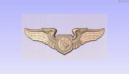 CNC File I US Air Force Basic Air Battle Manager Wings Insignia 3D Model I  RathTech Design My Store