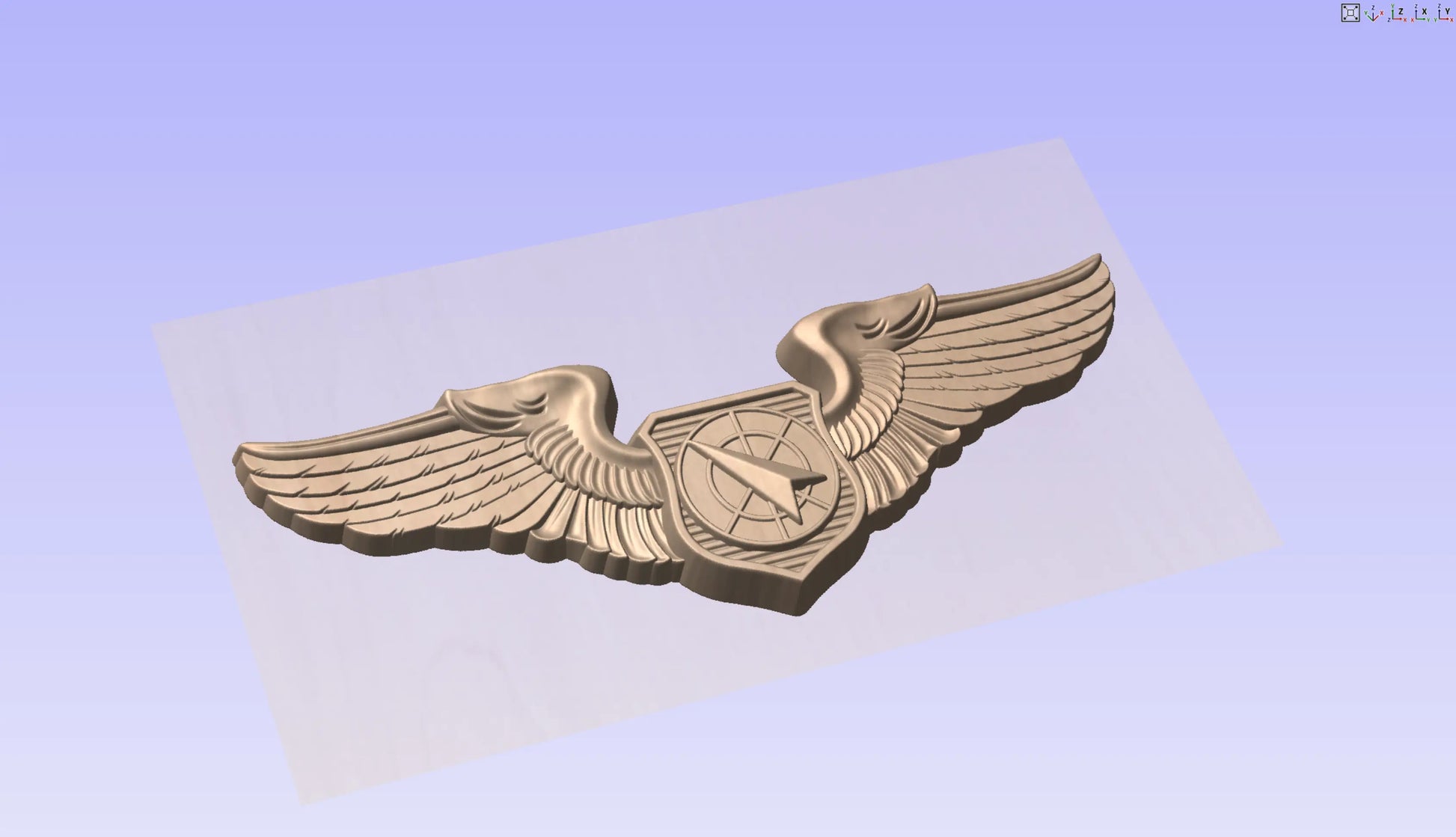 CNC File I US Air Force Basic Air Battle Manager Wings Insignia 3D Model I  RathTech Design My Store