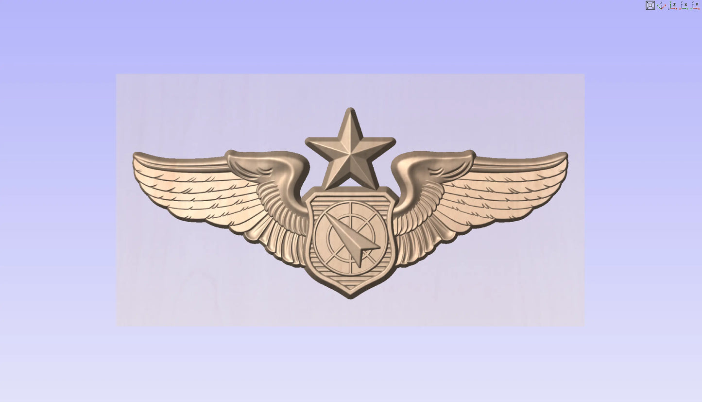 CNC File I US Air Force Senior Air Battle Manager Wings Insignia 3D Model I  RathTech Design My Store