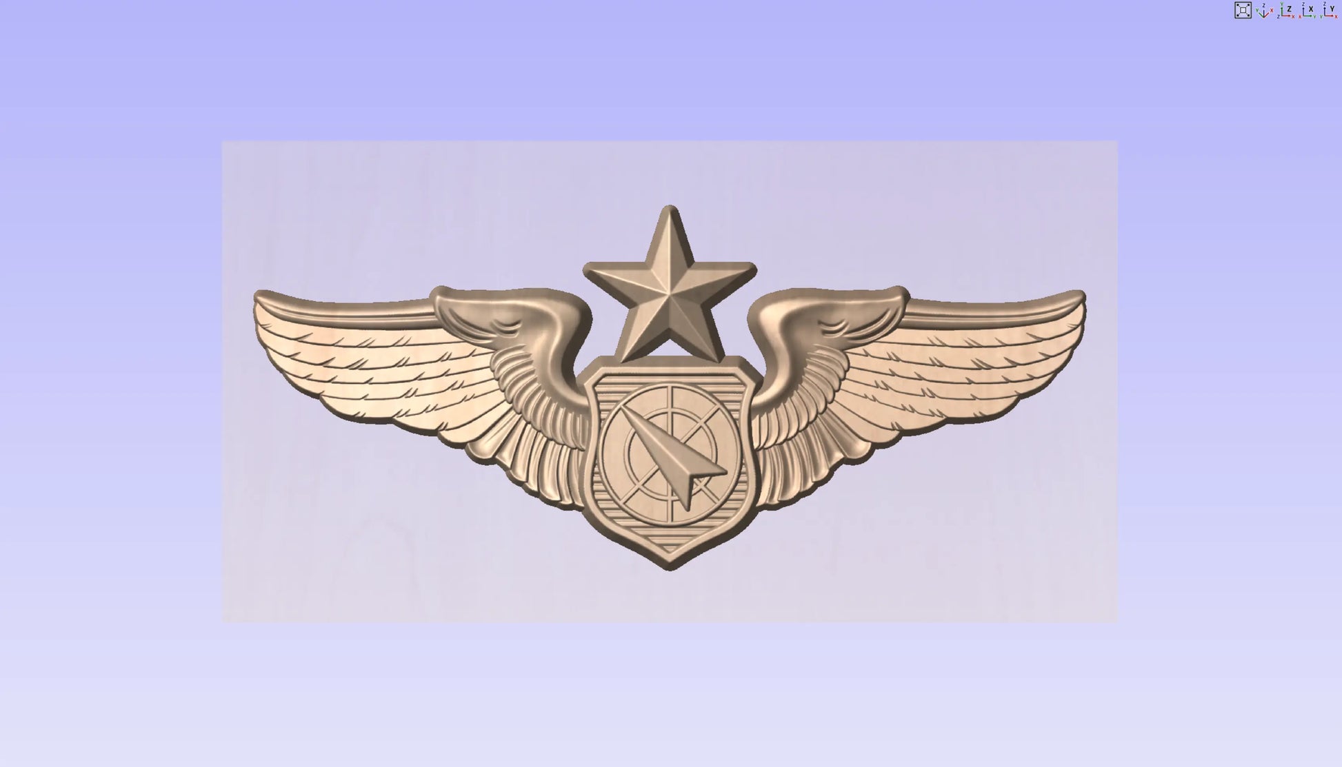 CNC File I US Air Force Senior Air Battle Manager Wings Insignia 3D Model I  RathTech Design My Store