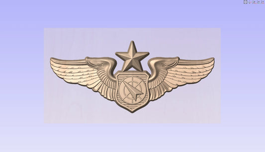 CNC File I US Air Force Senior Air Battle Manager Wings Insignia 3D Model I  RathTech Design My Store
