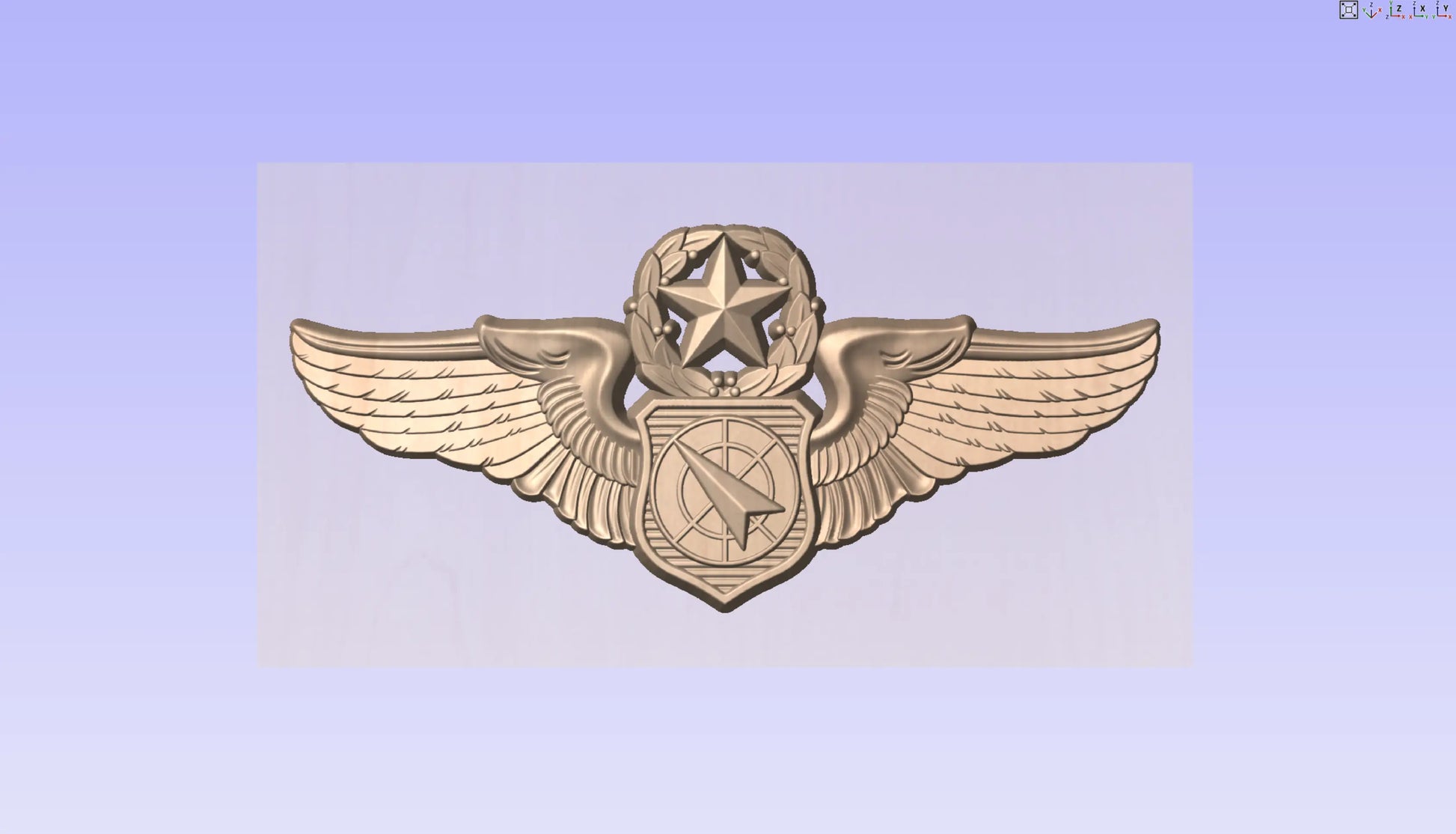CNC File I US Air Force Master Air Battle Manager Wings Insignia 3D Model I  RathTech Design My Store
