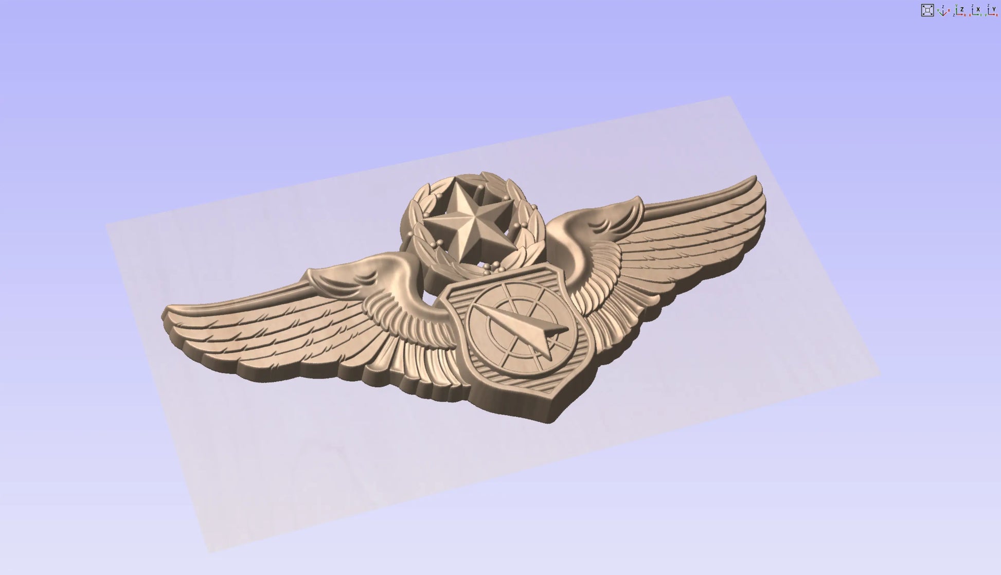 CNC File I US Air Force Master Air Battle Manager Wings Insignia 3D Model I  RathTech Design My Store