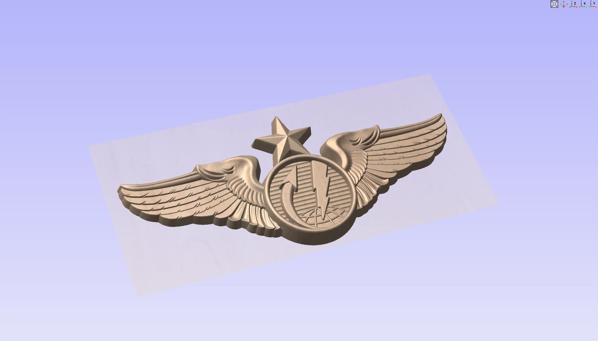 CNC File I US Air Force Senior Remote Pilot Aircraft Wings Insignia 3D Model I  RathTech Design My Store