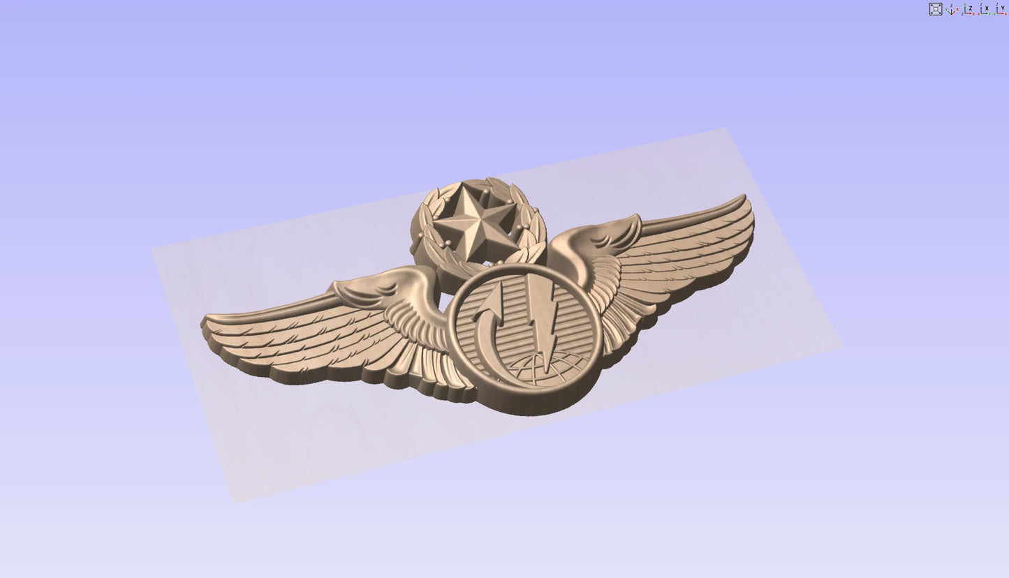 CNC File I US Air Force Master Remote Pilot Aircraft Wings Insignia 3D Model I  RathTech Design My Store